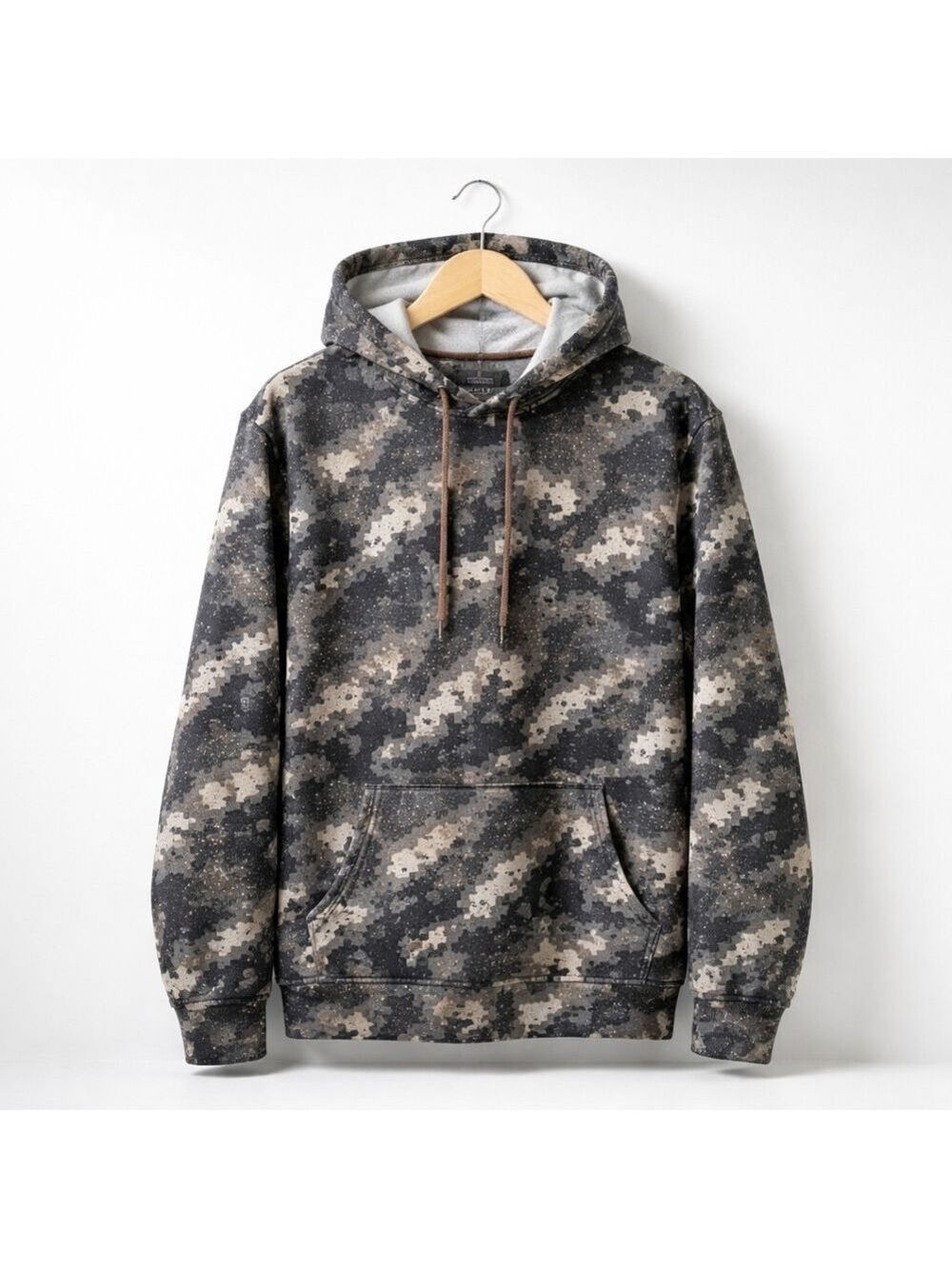 Mountain Ridge Camo Hoodie | Men’s Medium Fleece Lined Pullover Sweatshirt